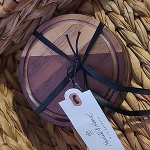 Hearth & Hand with Magnolia - Acacia Wood Coasters. New with tags. Brown & Tan